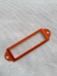 Porte tiquette mtallique rectangle: orange